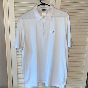 Patagonia White Polo Shirt with Fish Logo